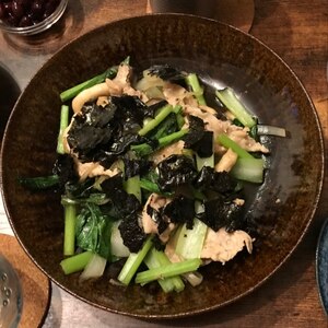 小松菜と豚肉のゆずポン酢炒め